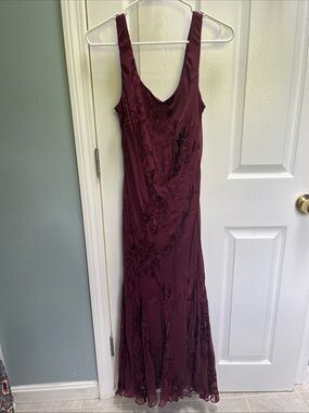 Alex Evenings Silk Blend Beaded Dress Floral Burnout Y2K 90s Fairy Whimsical